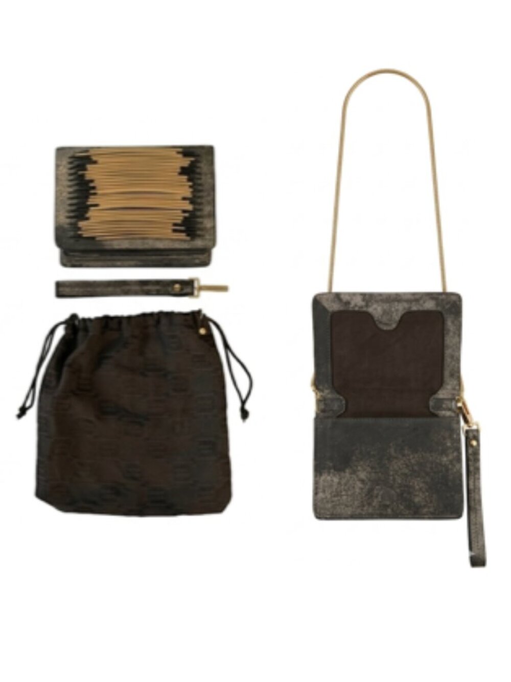 Hervé Léger Metallic Embellished Wiltern Clutch